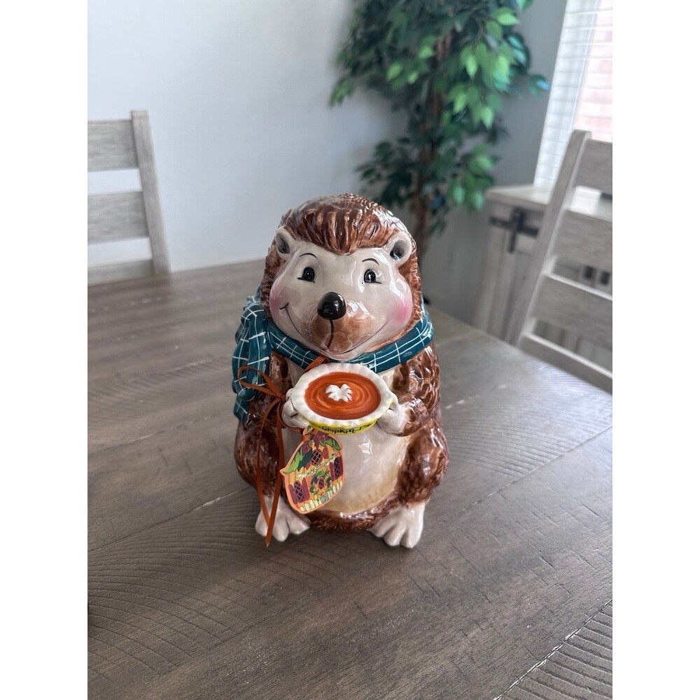 NEW Blue Sky Clayworks Pumpkin Hedgehog Figurine 8.5" Fall Thanksgiving #22570